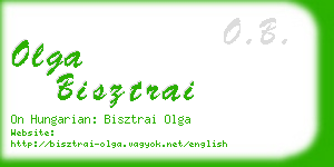 olga bisztrai business card